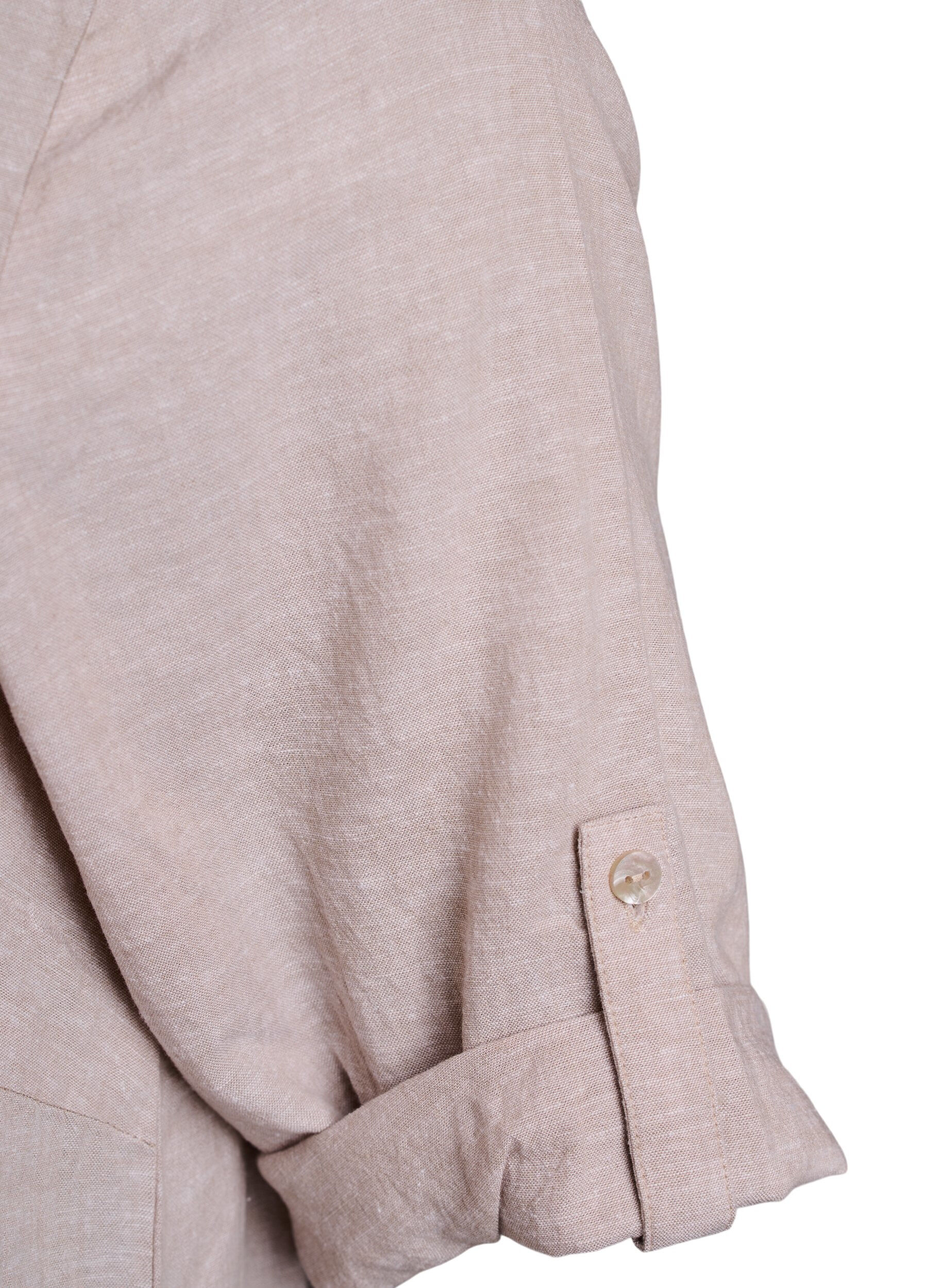 Zizzifashion Linen and viscose tunic with A-shape, Beige, Packshot image number 3