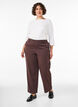 High-waisted tailored trousers with straight fit, Brown, Model image number 0