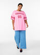 Sporty oversized college T-shirt, Pink, Model image number 1