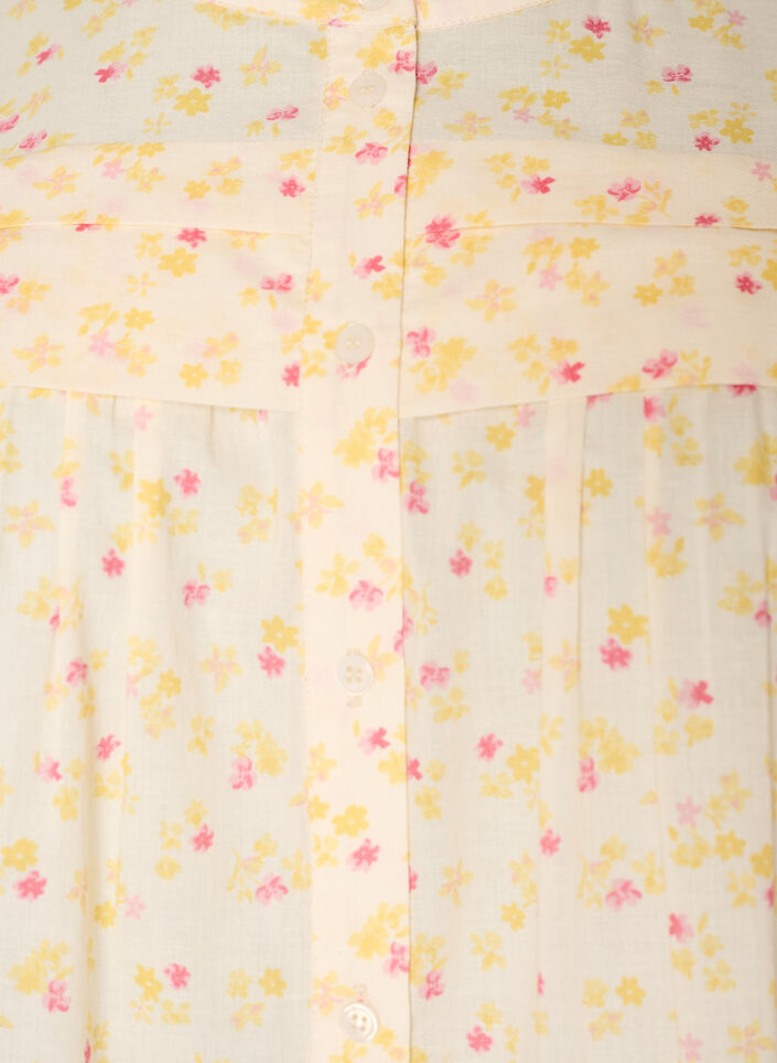 Sleeveless A-line cotton shirt blouse, Yellow, Packshot image number 2