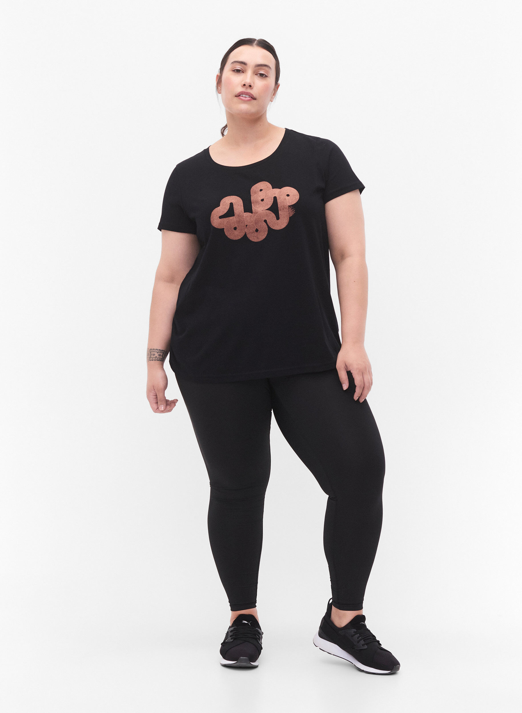 Zizzifashion Training T-shirt with print, Black w. Graphics, Model image number 2