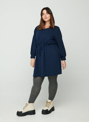 Long-sleeved tunic with pockets, Navy Blazer, Model image number 2