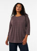 Jersey blouse with 3/4 sleeves, Brown, Model image number 0