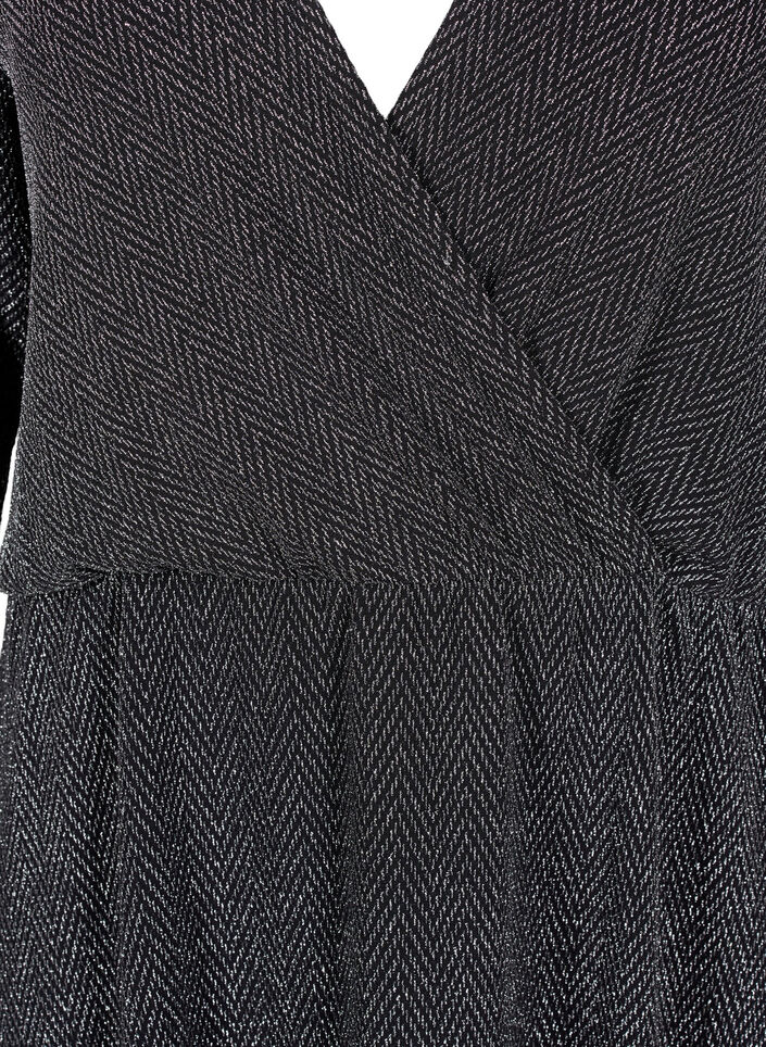 Glitter dress with zigzag pattern, Silver ZigZagShimmer, Packshot image number 2