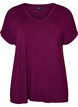 Basic V-neck T-shirt in viscose, Purple, Packshot image number 0