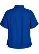 Short-sleeved shirt in linen and viscose, Blue, Packshot image number 1