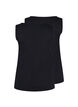 2-pack basic tank top with rib, Black/Black, Packshot image number 1