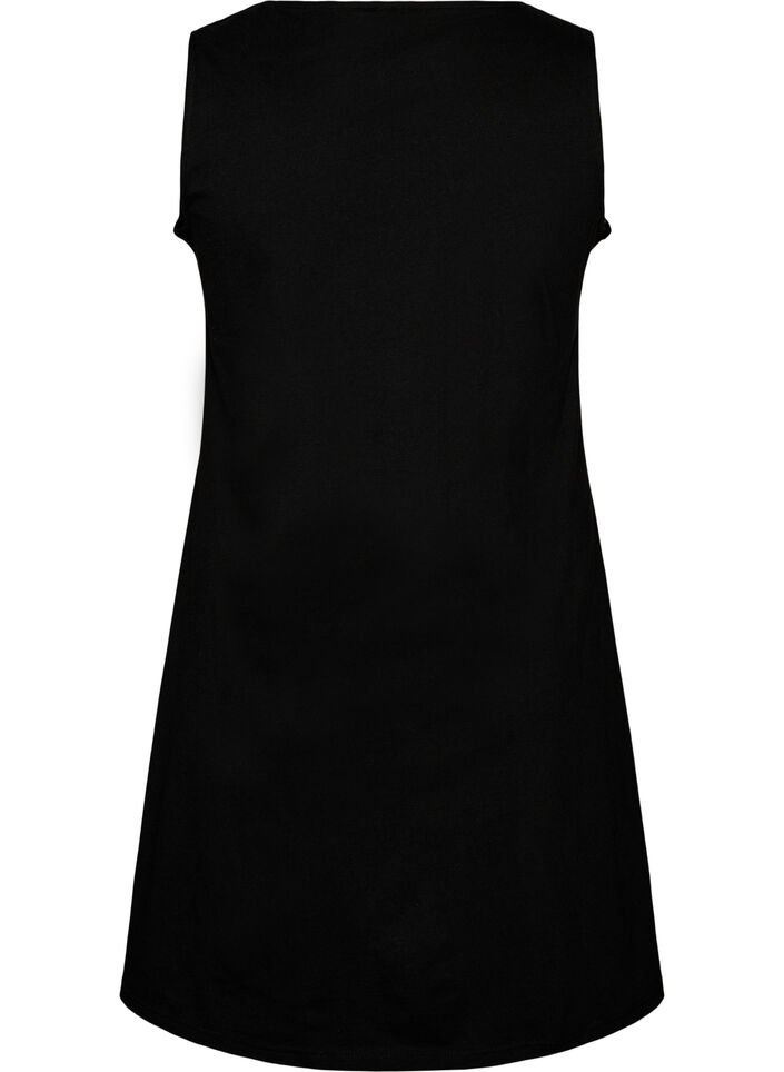 Sleeveless A-line dress, Black, Packshot image number 1