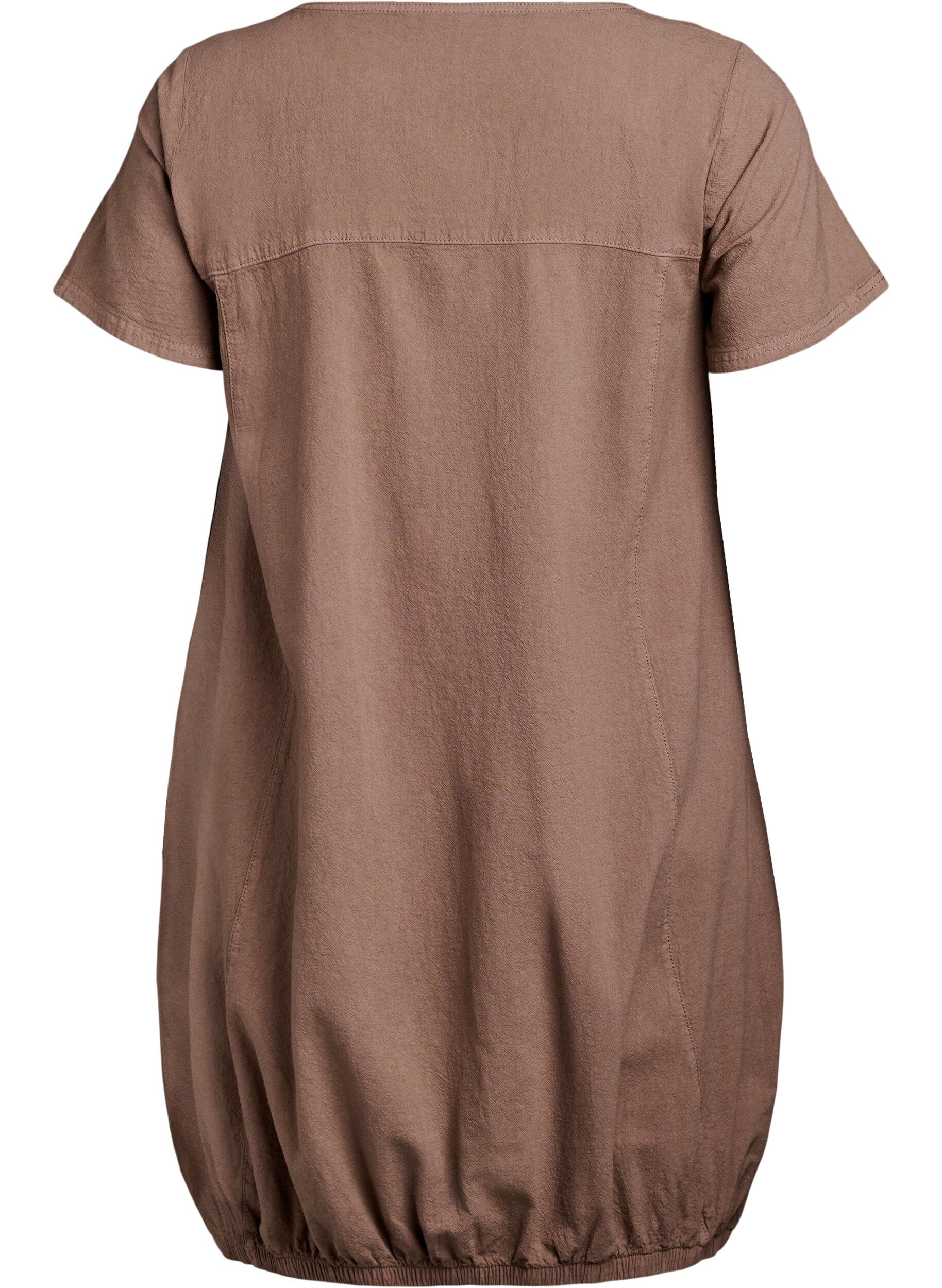 ZizzifashionShort sleeve cotton dress, Brown, Packshot image number 1