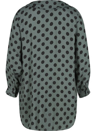 Long polka dot viscose shirt, Thyme Dot, Packshot image number 1