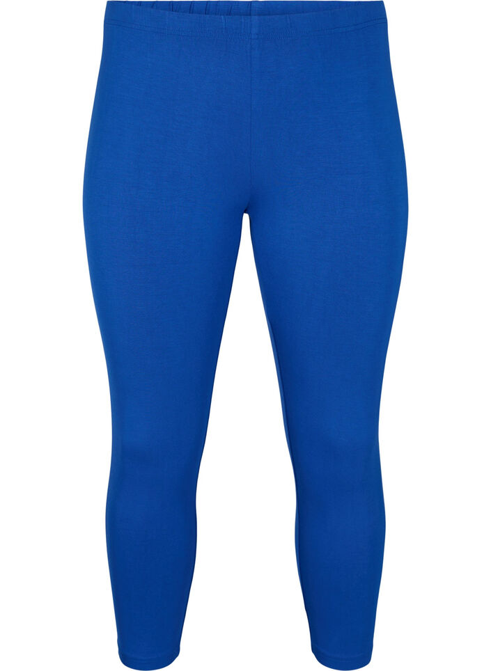 Basic 3/4 leggings in viscose, Blue, Packshot image number 0