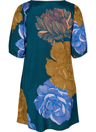Short-sleeved, floral viscose dress, Reflecting Pond AOP, Packshot image number 1
