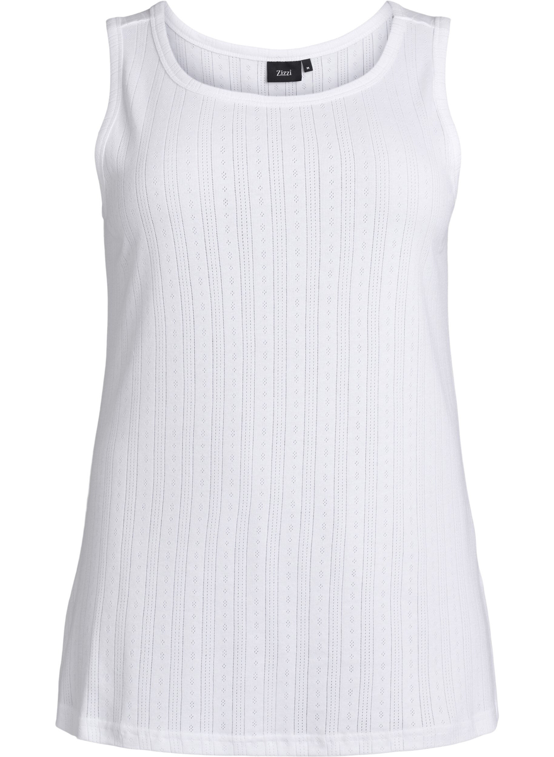 ZizzifashionNight top in organic cotton with a textured pattern, White, Packshot image number 0