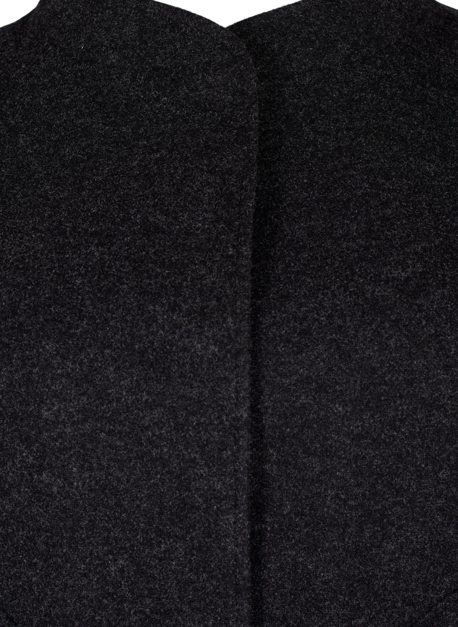 Zizzifashion Wool-look bomber jacket with pockets, Dark Grey Melange, Packshot image number 2