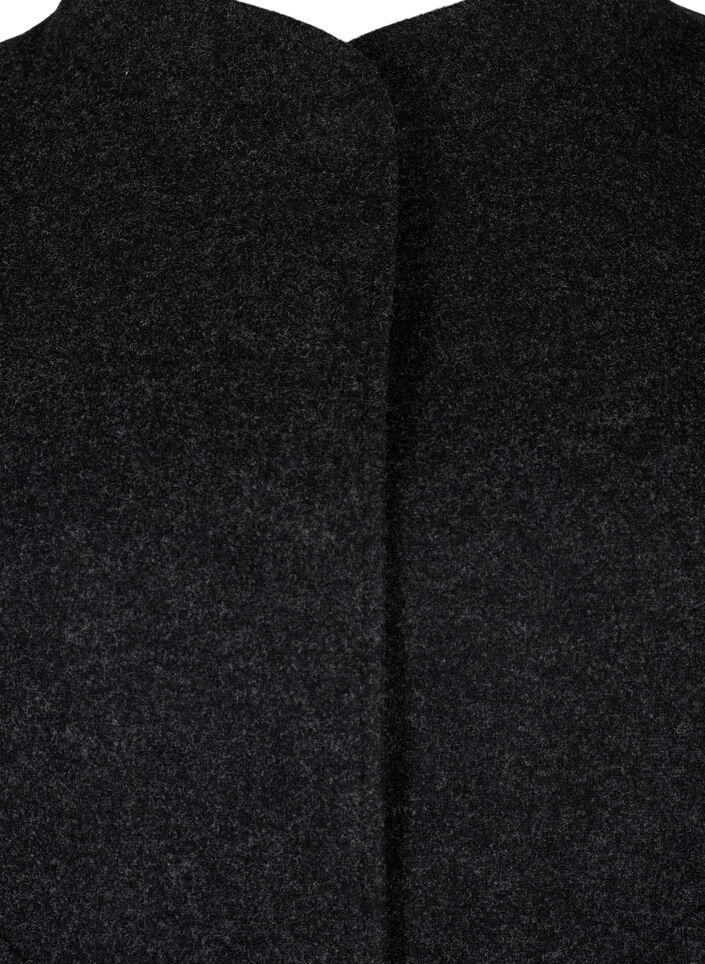 Wool-look bomber jacket with pockets, Dark Grey Melange, Packshot image number 2