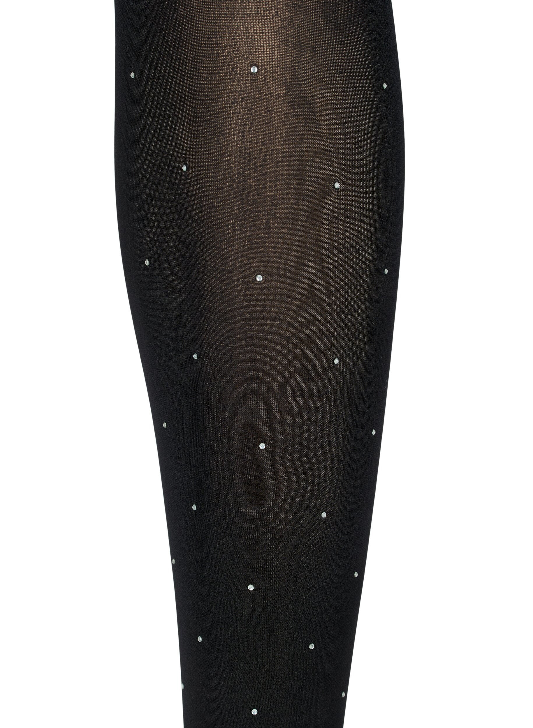 Zizzifashion Tights in 40 denier with rhinestones, Black, Packshot image number 1
