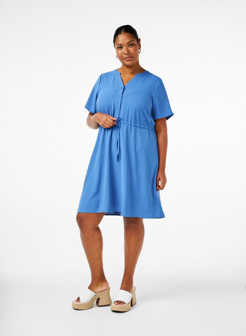 Short sleeve dress with tie waist, Riverside, Model image number 2