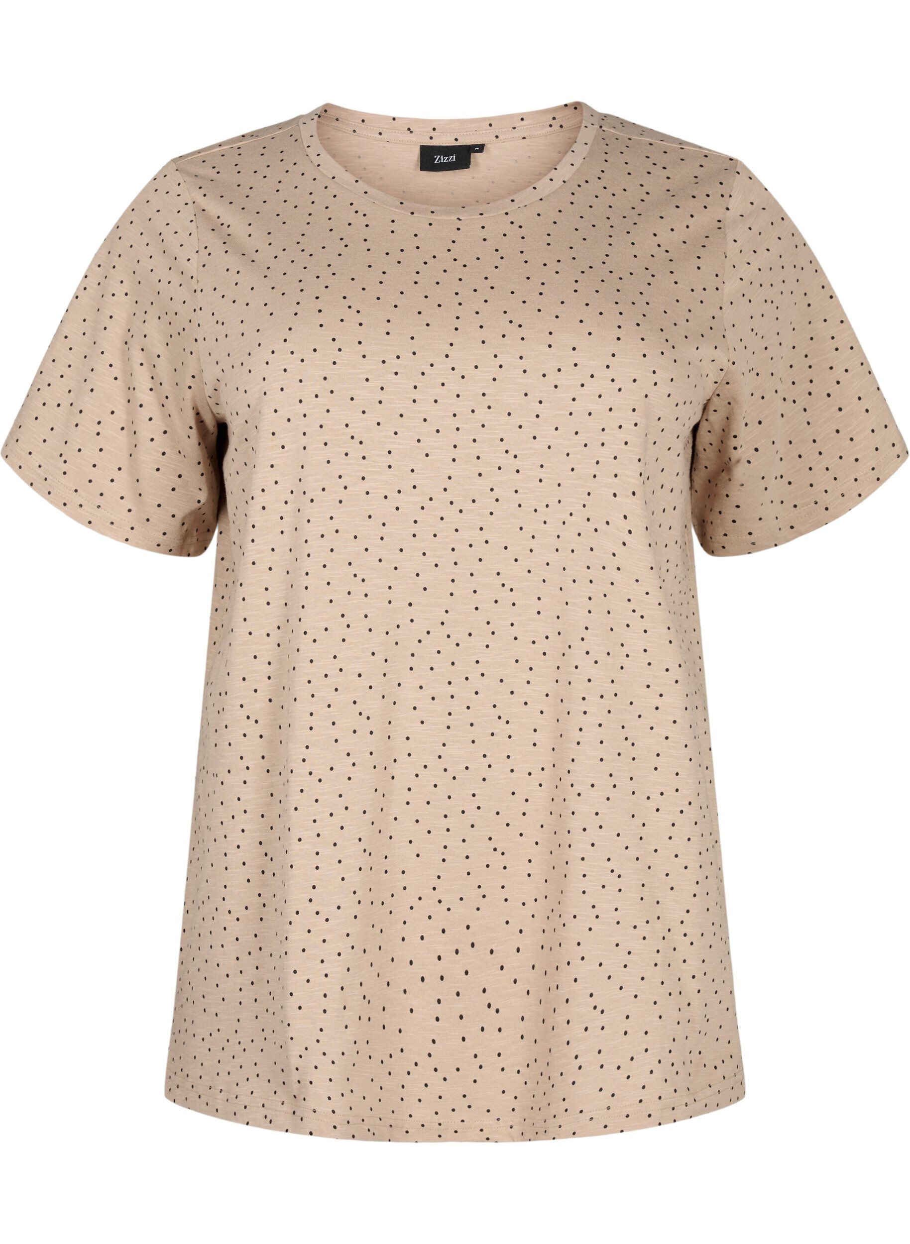 Zizzifashion Organic cotton T-shirt with dots	, Beige, Packshot image number 0