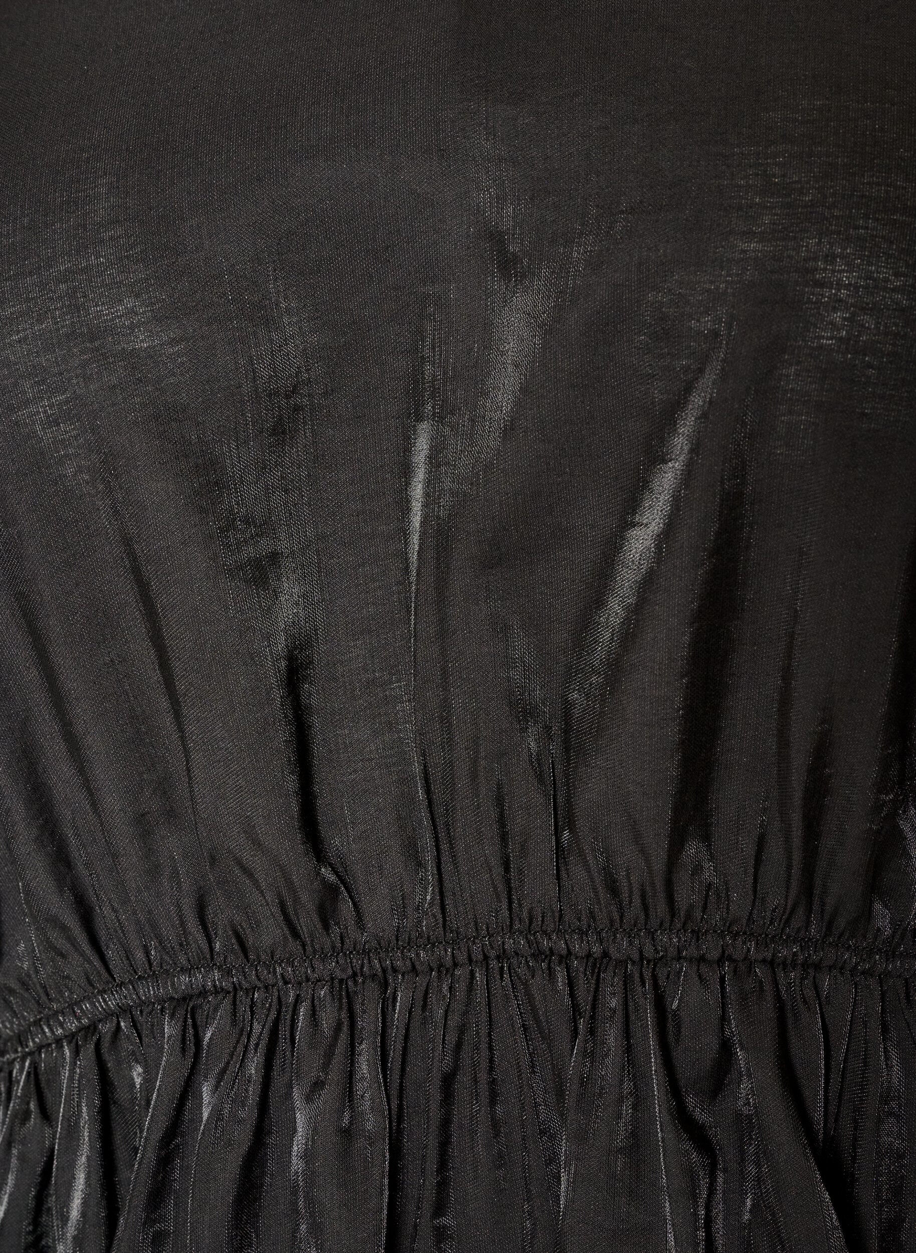 ZizzifashionShiny viscose blouse with peplum effect, Black, Packshot image number 2