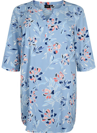 Floral tunic with 3/4 sleeves, Outline Flower, Packshot image number 0