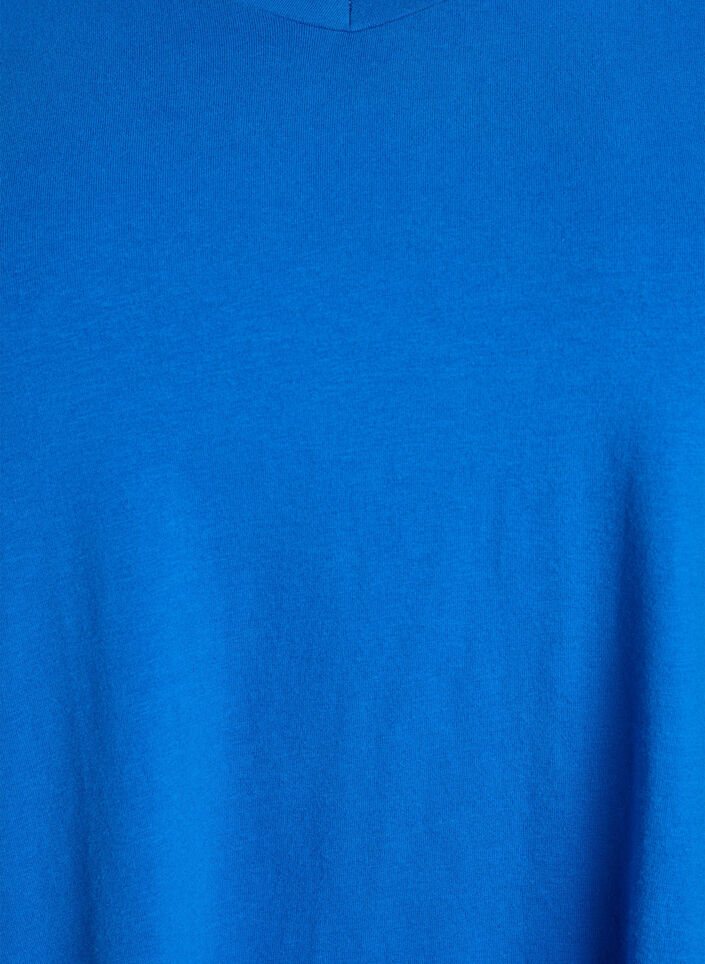 Solid-coloured basic cotton T-shirt, Blue, Packshot image number 2