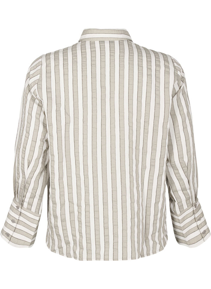 Loose shirt with stripes, Beige, Packshot image number 1