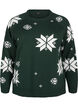 Knitted jumper with snowflakes, Green, Packshot image number 0