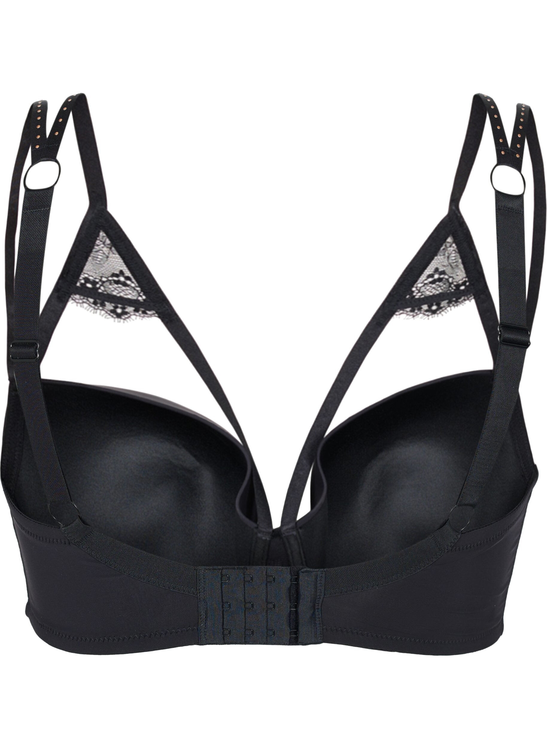 Zizzifashion Moulded bra with string details, Black, Packshot image number 1