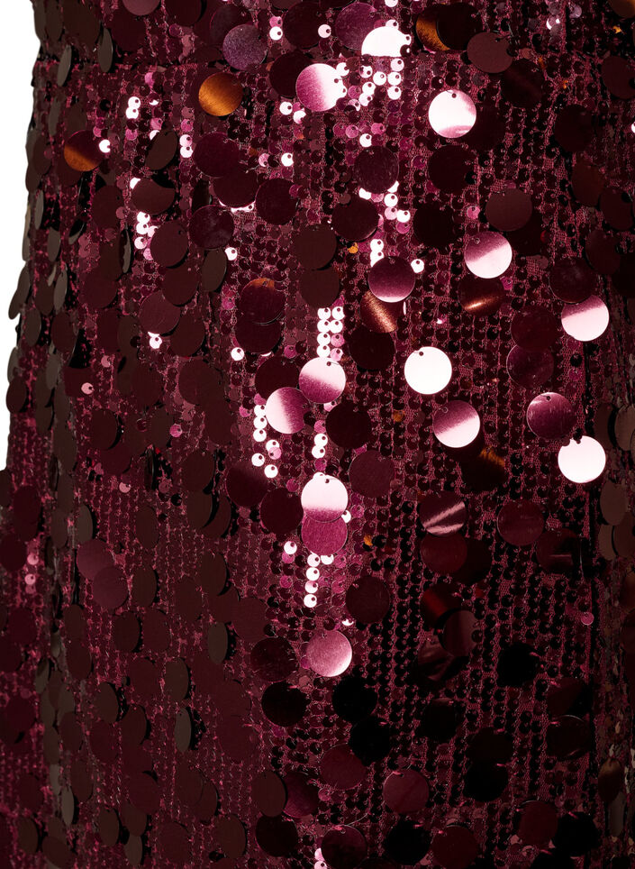 Short sequin skirt with an elasticated waistband, Dark Bordeaux, Packshot image number 2