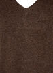Long-sleeved knitted dress with V-neck, Brown, Packshot image number 2