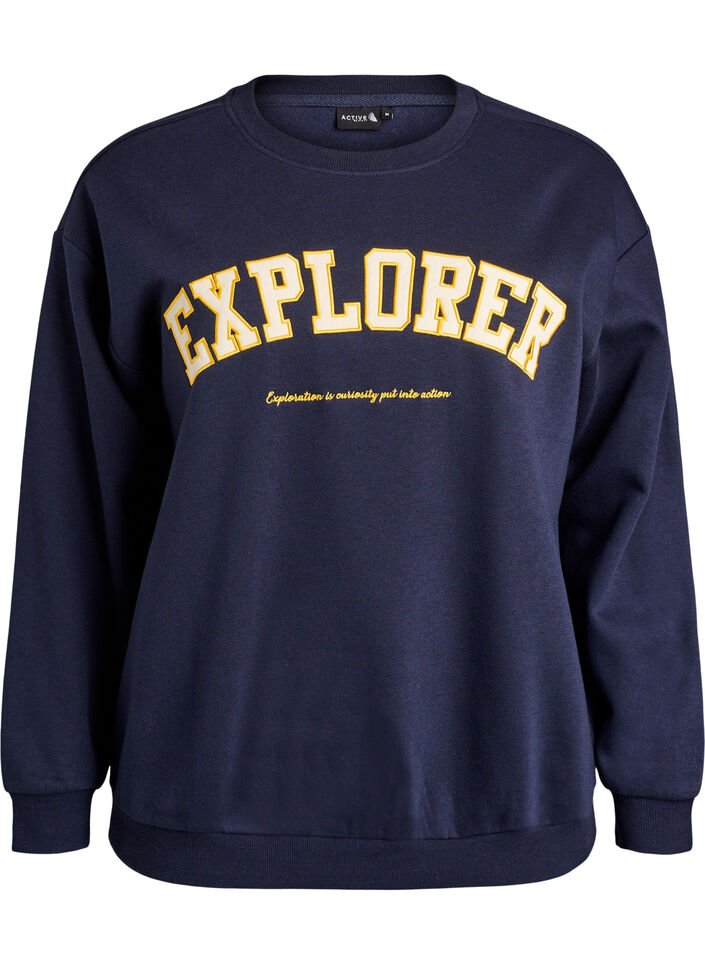 Sweatshirt with statement detail, Blue, Packshot image number 0