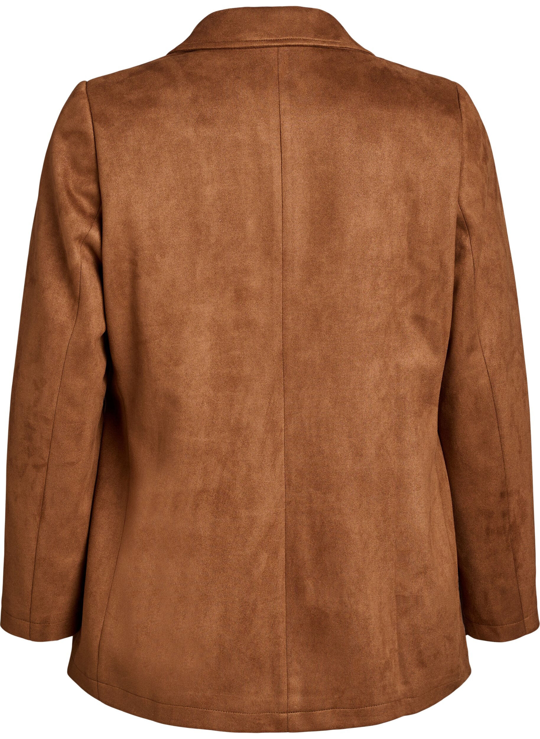 Zizzifashion Faux suede blazer, Brown, Packshot image number 1
