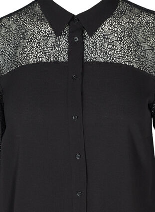 Shirt , Black w. Lace, Packshot image number 2