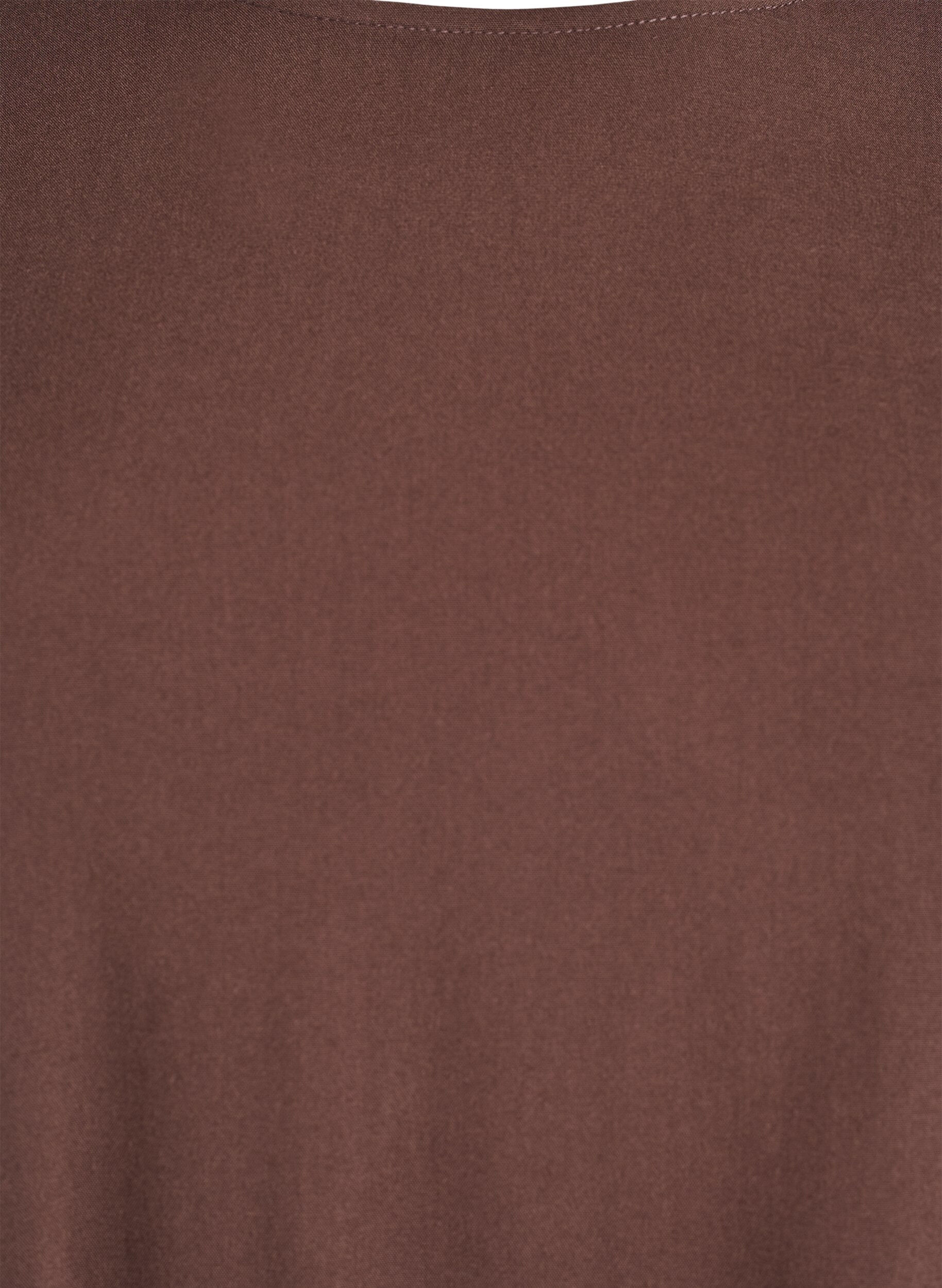 Zizzifashion Short-sleeved woven blouse with round neck, Brown, Packshot image number 2