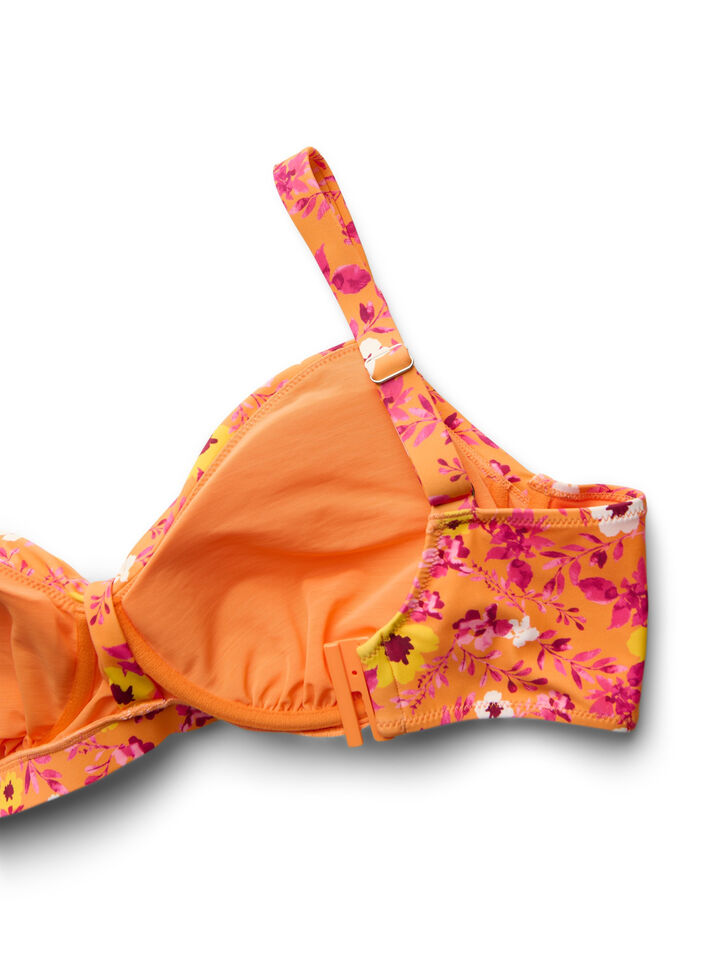 Bikini top with underwire and pattern, Orange, Packshot image number 3