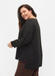 Solid colour shirt with v-neck, Black, Model image number 2