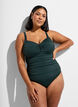 Swimsuit with ring detail and draping, Green, Model image number 0
