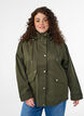Short spring jacket with a detachable hood, Green, Model image number 0