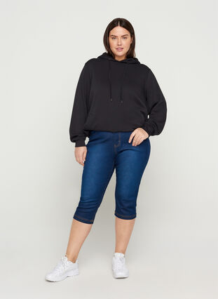 Sweatshirt with pockets and hood, Black, Model image number 2