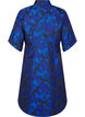 Short jacquard dress with 3/4 sleeves, Black Blue, Packshot image number 1