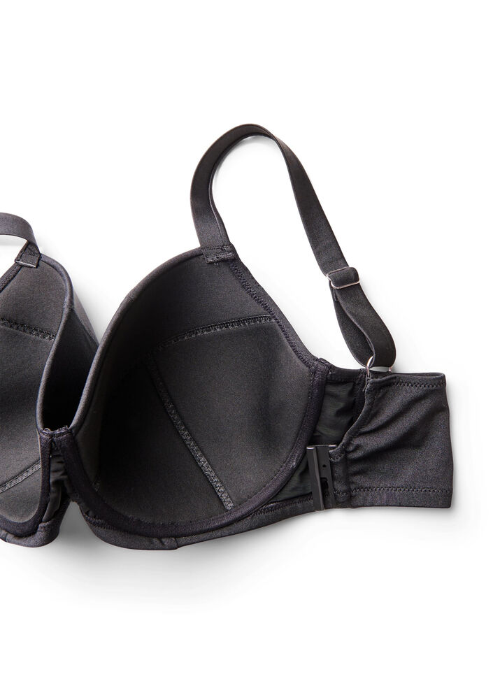 Underwired bikini top with high support, Black, Packshot image number 3