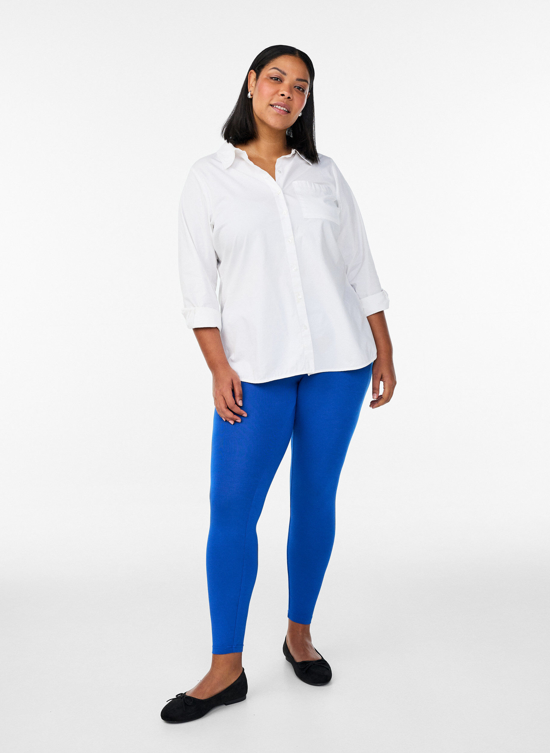 ZizzifashionBasic viscose leggings, Blue, Model image number 1