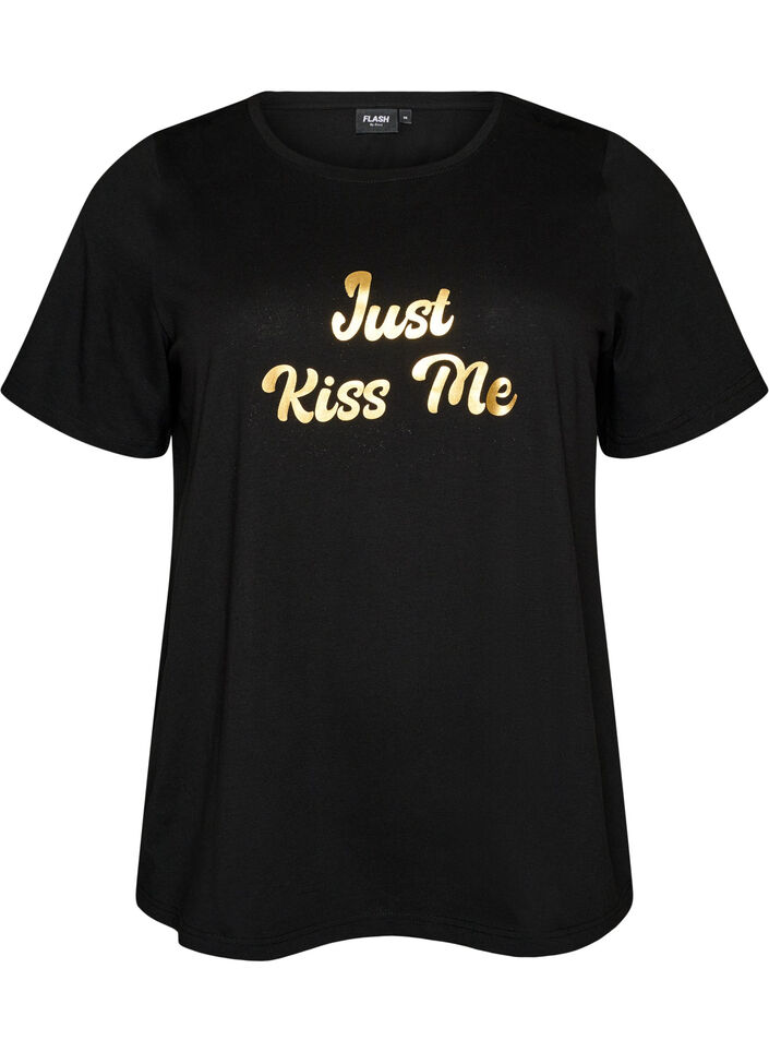 T-shirt with motif, Black, Packshot image number 0