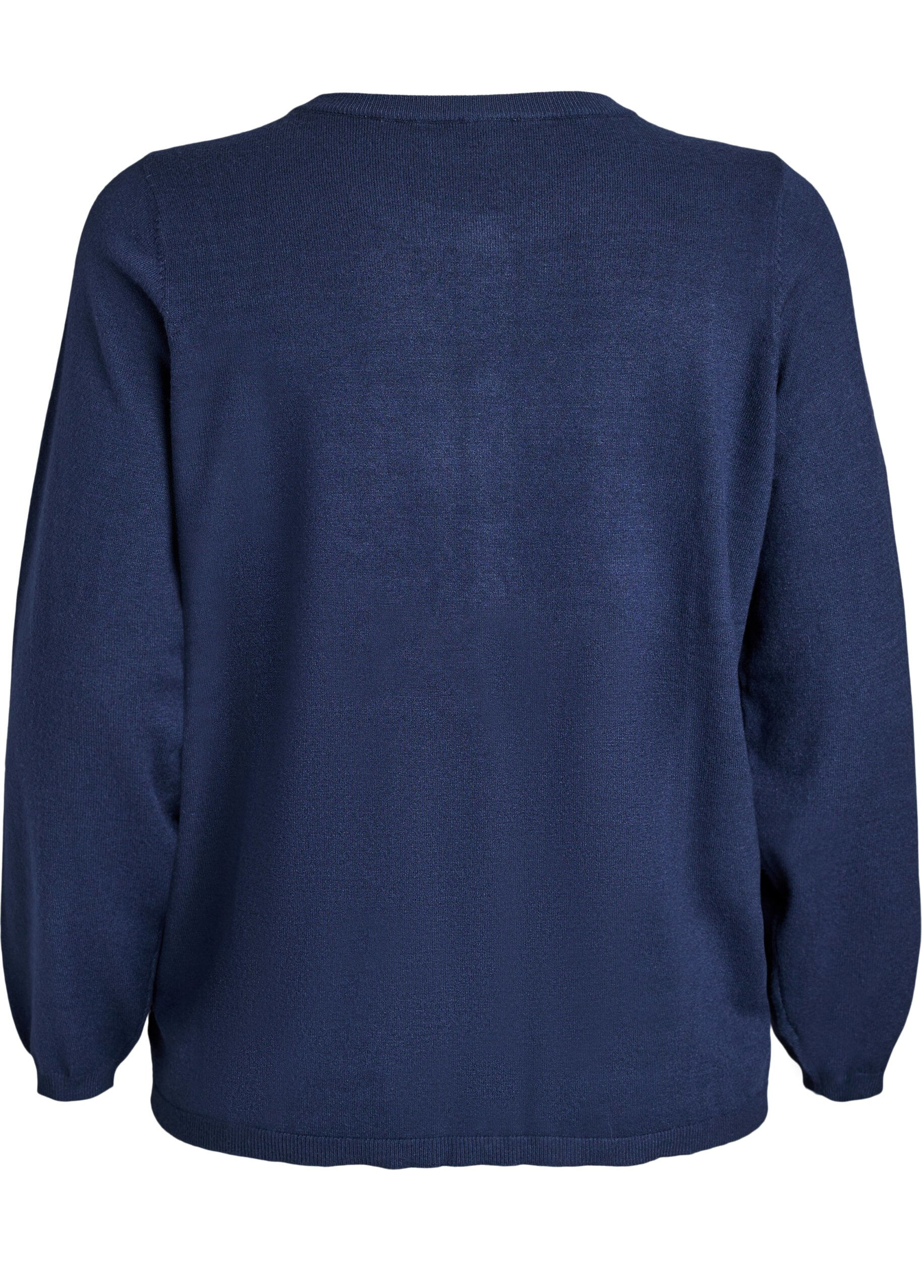 ZizzifashionCardigan with round buttons, Blue, Packshot image number 1
