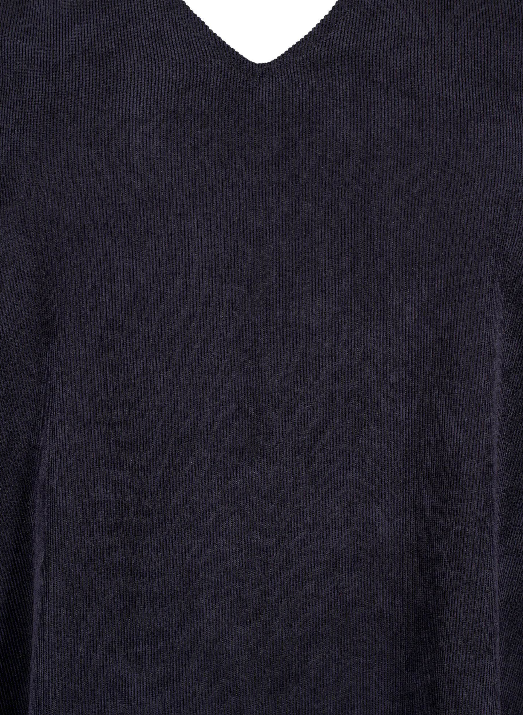 Zizzifashion Short velvet dress with pockets, Black, Packshot image number 2