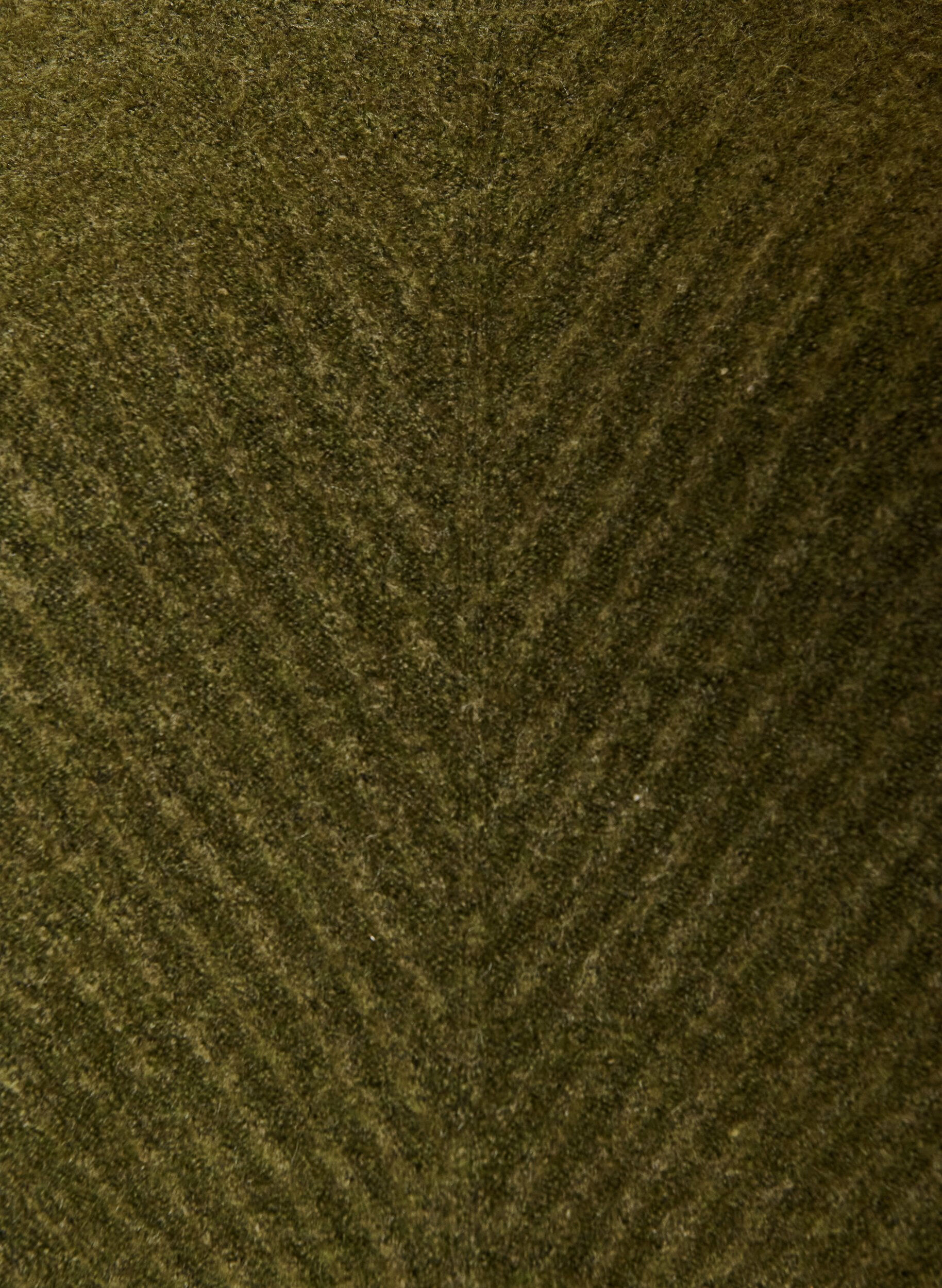 ZizzifashionKnitted blouse with V-shaped rib pattern and slits, Green, Packshot image number 2