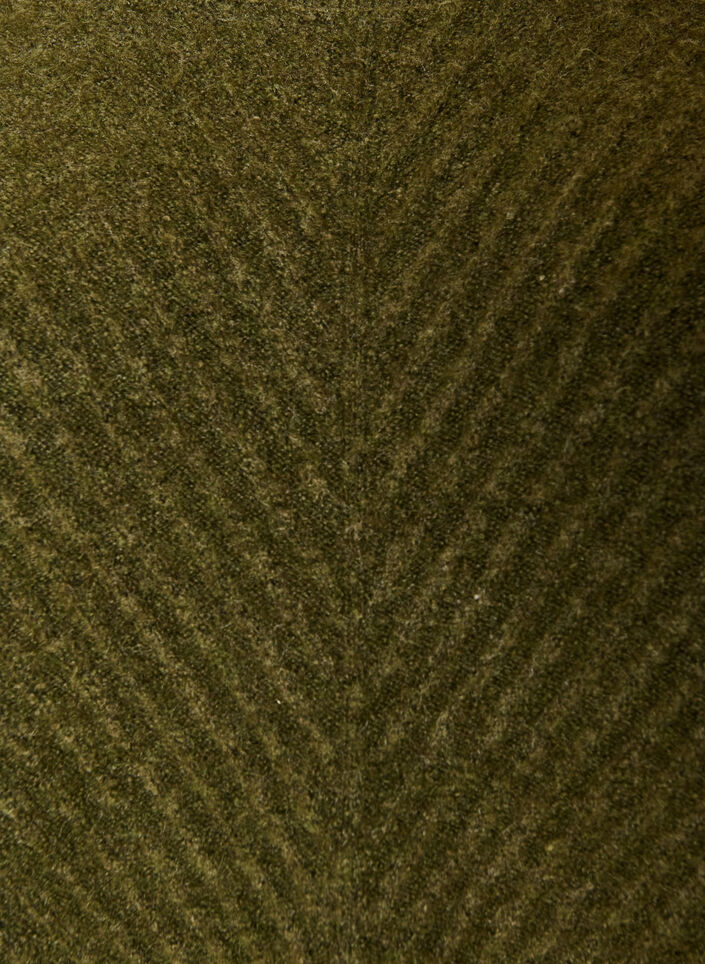 Knitted blouse with V-shaped rib pattern and slits, Green, Packshot image number 2