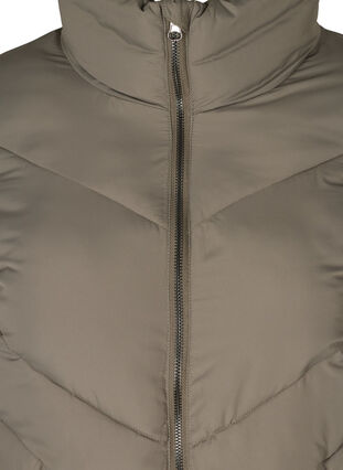 Long high neck jacket, Army Grey as sample, Packshot image number 2