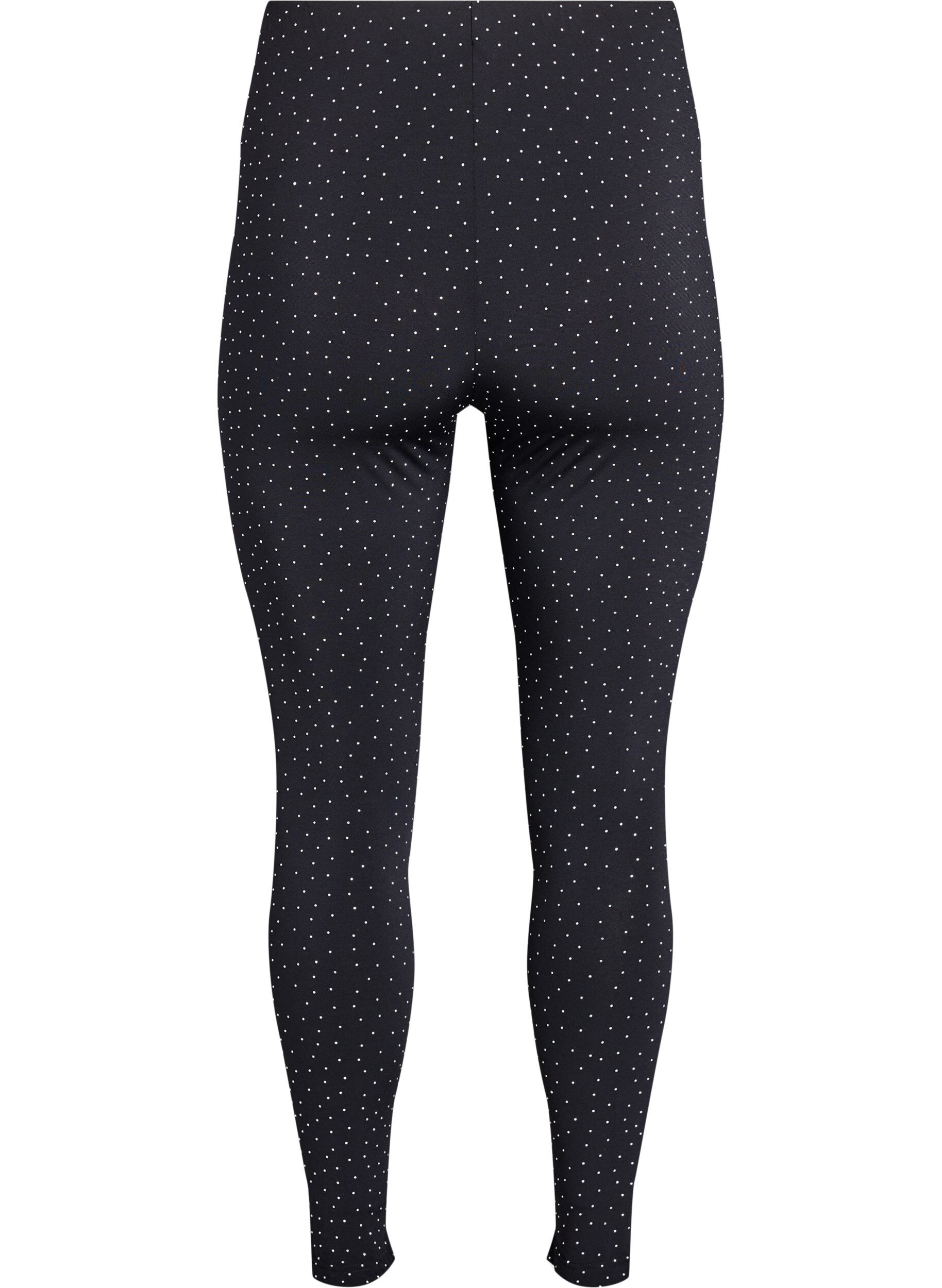 Zizzifashion Leggings with rhinestones, Black, Packshot image number 1