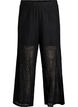 Wide-leg lace trousers with contrast stripes, Black, Packshot image number 0